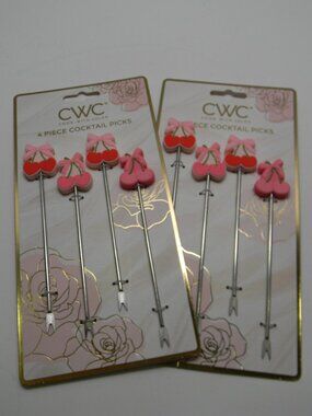 CWC Cherry Cocktail Picks 8 Count Entertaining Fruit Appetizers NIP